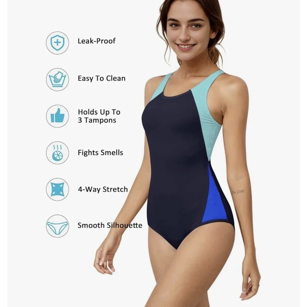 Period Swimwear Women's Leakproof Menstrual Bathing Suit Racerback size xxs